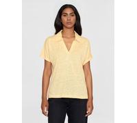 KnowledgeCotton Apparel Poloshirt BAT SLEEVE aus Bio-Leinen Gelb (Impala) XS