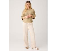 KnowledgeCotton Apparel POSEY weite, mittelhohe Leinenhose - GOTS/Vegan beige (yarndyed-light-feather-gray) XS