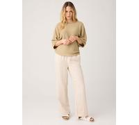 KNOWLEDGE COTTON POSEY wide mir-rise linen Short- GOTS/Vegan Damen | 1449 YARNDYED-LIGHT FEATHER GRAY | M