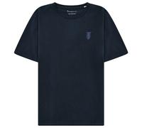 KnowledgeCotton Apparel - Regenerative Organic Cotton Chest Embroidery - T-Shirt, Gr. L, blau (TotalEclipse)