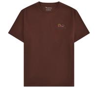 KnowledgeCotton Apparel - Regenerative Organic Cotton Chest Print T-Shirt - T-Shirt, Gr. XL, braun (ShavedChocolate)