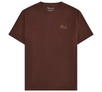 KnowledgeCotton Apparel - Regenerative Organic Cotton Chest Print T-Shirt - T-Shirt, Gr. XXL, braun (ShavedChocolate)