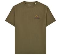 KnowledgeCotton Apparel - Regenerative Organic Cotton Chest Print T-Shirt - T-Shirt, Gr. XXL, oliv (BurnedOlive)