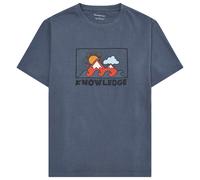 KnowledgeCotton Apparel - Regenerative Organic Cotton Front Print T-Shirt - T-Shirt, Gr. M, blau (VintageIndigo)