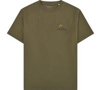 KnowledgeCotton Apparel - Regenerative Organic Cotton Chest Print T-Shirt - T-Shirt, Gr. M, oliv (BurnedOlive)