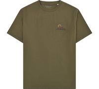KnowledgeCotton Apparel - Regenerative Organic Cotton Chest Print T-Shirt - T-Shirt, Gr. XL, oliv (BurnedOlive)