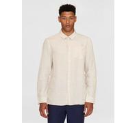 KnowledgeCotton Apparel Regular Hemd aus Bio-Leinen - GOTS/Vegan beige (yarndyed-light-feather-gray) XXL