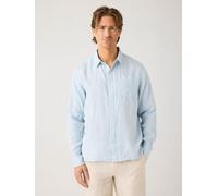 KnowledgeCotton Apparel Regular Hemd aus Bio-Leinen - GOTS/Vegan blau (skyway) L