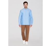 KnowledgeCotton Apparel Regular Hemd HARALD Small Owl Oxford aus Bio-Baumwolle - ROC/GOTS/Vegan hellblau (lapis blue) XXL