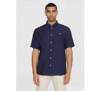 KnowledgeCotton Apparel Linen Short Sleeve Shirt total eclipse - Größe XXL