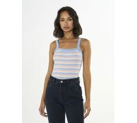 KnowledgeCotton Apparel Ripptop gestreift - Striped rib strap top - aus Bio-Baumwolle Mehrfarbig (Stripe) L