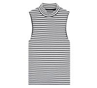 KnowledgeCotton Apparel Ripptop - High neck rib top - aus Bio-Baumwolle Blau (Gestreift-Navy-Stripe) L