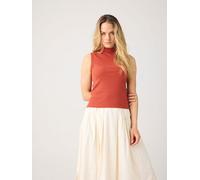 KnowledgeCotton Apparel Damen High Neck Rib Top (Größe L, rot)