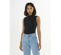 KnowledgeCotton Apparel - Women's High Neck Rib Top - Top, Gr. XL, schwarz (BlackJet)