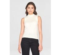 KnowledgeCotton Apparel - Women's High Neck Rib Top - Top, Gr. L, weiß (StarWhite)