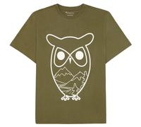 KnowledgeCotton Apparel - Single Jersey Big Owl MTN Print - T-Shirt, Gr. L, oliv (BurnedOlive)