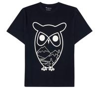KnowledgeCotton Apparel - Single Jersey Big Owl MTN Print - T-Shirt, Gr. XXL, schwarz/blau (NightSky)