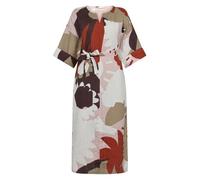 KnowledgeCotton Apparel Sommerkleid mit V-Ausschnitt und Print aus Bio-Leinen mehrfarbig-multi-color-flower M