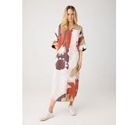 KnowledgeCotton Apparel Sommerkleid mit V-Ausschnitt und Print aus Bio-Leinen mehrfarbig-multi-color-flower S