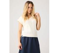 KnowledgeCotton Apparel Strick-Pullunder CABLE aus Bio-Baumwolle weiß-egret XL