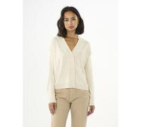 KnowledgeCotton Apparel Strickcardigan mit V-Ausschnitt aus EcoVero Natur (Buttercream) L (40)