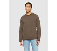 KnowledgeCotton Apparel Strickpullover Jacquard crew neck knit - Regenerative Organic Certified aus Bio-Baumwolle Braun XL