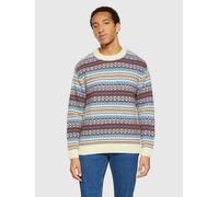 KnowledgeCotton Apparel Strickpullover - Knitted Fair Isle Crew Neck- aus Bio-Wolle Multi Color Stripe S