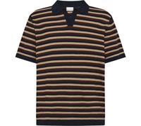 KnowledgeCotton Apparel Herren Striped Knitted Polo T-Shirt (Größe XL, braun)
