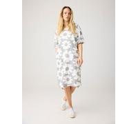 KnowledgeCotton Apparel T-Shirt-Kleid mit Flower-Print aus Bio-Leinenmix grau-grey XL