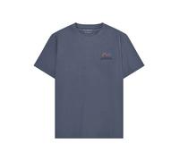 KnowledgeCotton Apparel - Regenerative Organic Cotton Chest Print T-Shirt - T-Shirt, Gr. XL, blau (VintageIndigo)