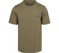KnowledgeCotton Apparel T-shirt Olive Brustdruck - Größe XL Grün XL