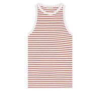 KnowledgeCotton Apparel Tanktop gerippt - Racer rib top - aus Bio-Baumwolle Orange (orange-stripe) L