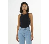 KnowledgeCotton Apparel Tanktop gerippt - Racer rib top - aus Bio-Baumwolle Schwarz (Black Jet) S