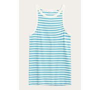 KnowledgeCotton Apparel Tanktop - Striped racer rib top - aus Bio-Baumwolle Blue/White S