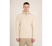 KnowledgeCotton Apparel Troyer - 1/2 neck zip merino wool rib knit - aus Bio-Wolle Natur (Kelp Melange) XL