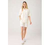 KnowledgeCotton Apparel Weite Seersucker-Shorts POSEY aus Bio-Baumwolle weiß-egret XS