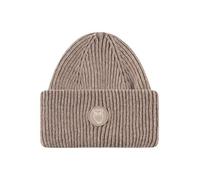 KnowledgeCotton Apparel Woll-Mütze - Rib Beanie - aus 100% Merino Wolle Beige (Kelp Melange)