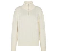KnowledgeCotton Apparel - Women's M. 1/2 Zip High Neck Cable - Wollpullover, Gr. L, beige (Egret)
