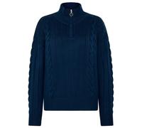 KnowledgeCotton Apparel - Women's M. 1/2 Zip High Neck Cable - Wollpullover, Gr. L, blau (TotalEclipse)