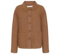 KnowledgeCotton Apparel - Women's Regular Linen Overshirt - Freizeitjacke, Gr. S, braun (Tuffet)