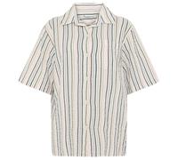 KnowledgeCotton Apparel - Women's Seersucker Stripe Short Sleeved Shirt - Bluse, Gr. S, grau (MultiColorStripe)