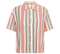 KnowledgeCotton Apparel - Women's Striped S/S Shirt - Bluse, Gr. L, rosa (GreenStripe)