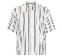 KnowledgeCotton Apparel - Women's Striped S/S Shirt - Bluse, Gr. XXL, weiß/grau (BlueStripe)