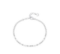 KnSam 14K Weißgold Au585 Armbänder Damen Echt Gold Schmuck, Paillette Kette Armreifen, Armreifen Gold 585, 18+5cm