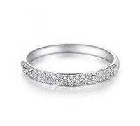 KnSam 18 Karat 750 Weißgold Freundschaftsringe Echt Schmuck, Labor Erstellt Diamant Verlobungsring Klassiker Rundschliff Weiß, Ring 18K Gold, Gr.57 (18.1)