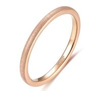 KnSam 2MM Vintage Ringe Damen Wolframstahl, Matte Dünn Zierlich Damenring, Gold Rose Damen Eheringe Trauringe, Gr.56 (17.8)