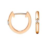 KnSam 750 Rose Gold Creole Hoop Echt Schmuck, 0.05ct Labor Erstellt Diamant Ohrstecker Damen Vintage Klassiker Rundschliff Weiß, Schmuck Damen Ohrringe 18K Gold