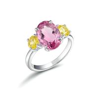 KnSam 9K/14K/18K Weiß Gold Partnerringe Echt Gold Schmuck, Zierlich Eheringe mit Labor Erstellt Saphir Rose Ovalschliff, Trauringe Weißgold Au 375/585/750, Gr.47-65