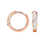 KnSam Creole Hoop 18K Rosegold Au750 Echtschmuck, 0.6ct Labor Erstellt Diamant Ohrringe Weihnachten Klassiker Rundschliff Weiß, Ohrstecker 750 Gold