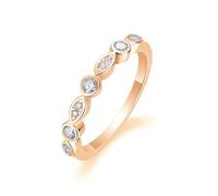 KnSam Echt Eheringe 9K Rosegold, Trauringe Unendlichkeit mit Moissanit, Bandringe Au375 Rose Gold, Gr.58 (18.5)